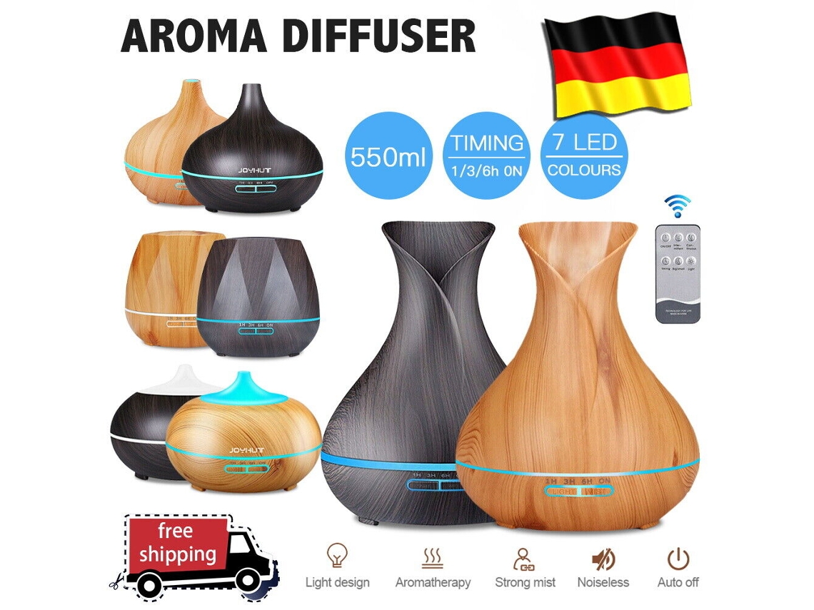 Difusor y humidificador de aromaterapia, difusor ultrasónico de aceites esenciales para habitaciones grandes con control inalámbrico Wi-Fi inteligente, configuración