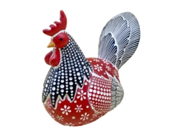 ORIGEN Home Decor Gallo Figura de Gallina Rojo - 14x18x10cm BY SIGRIS