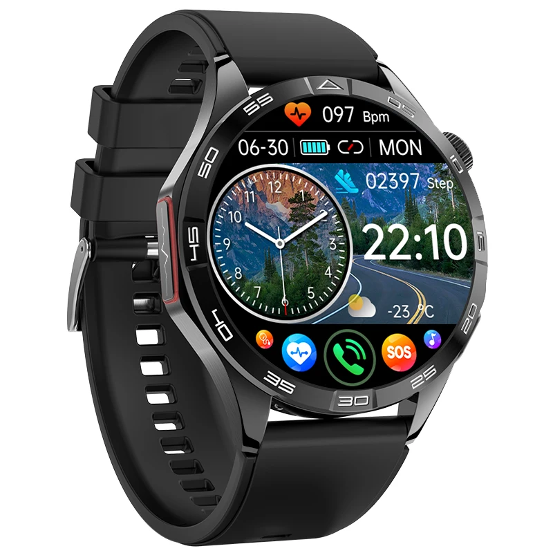 Smartwatch (silicona Negra), Pantalla Amoled De 1,43 Pulgadas, Llamada De Emergencia Sos