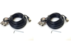 2 Cables Coaxiales Nmo A Pl259 Rg-58 De 5 M Con Soporte Para Automóvil