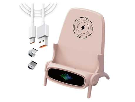 Base de Carga CHRONUS Q18 Dock de Carga Rápida Multifuncional Soportes de Cargador sin Cable Versátil (Rosa)