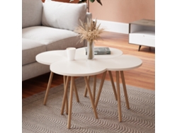 Mesa de Centro [EN.CASA] (Blanco - Aglomerado de Madera - 48 x 77 x 77 cm)