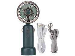 Ventilador Portátil De Mão 4800mah Pequeno Dobrável Ajustável Com Cordão Removível Para Mesa Viagem Verde