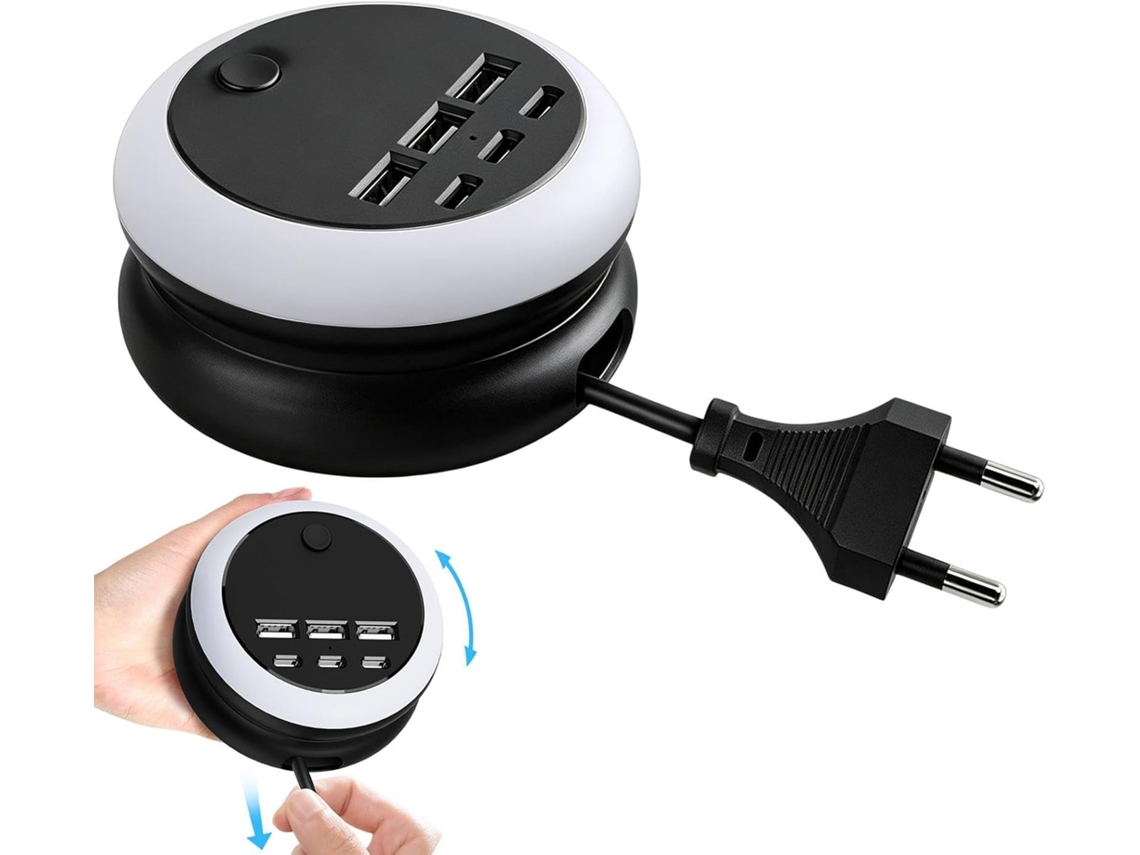Estación De Carga Usb Retráctil, Dispositivo Retráctil Portátil