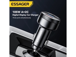 Cargador De Coche Essager Fsj-008 De 105 W Con 3 Puertos Usb Pd, Adaptador Usb-a2usb-c Pd Pps Con Led Azul