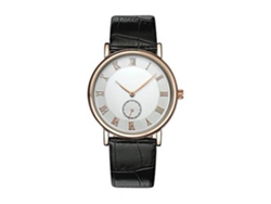 Reloj De Cuarzo Casual De Cuero Pu Para Parejas Sendas (hombre, Correa Negra, Dial Blanco)