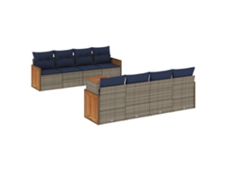 Maison Exclusive - Conjunto De Sofá De Jardín De 9 Piezas Con Cojines, Poliratán Gris