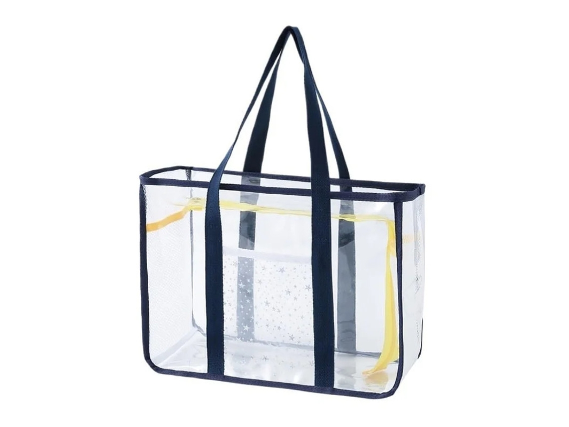 Bolsa De Playa Femenina Para Actividades Al Aire Libre Pvc Transparente Para Viaje Almacenamiento Práctico Natación Negro Yizhood