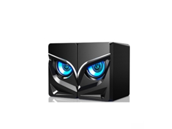 Altavoz de ordenador RGB, sonido estéreo, altavoz de mesa para PC gaming alimentado por USB, negro GERTIZ