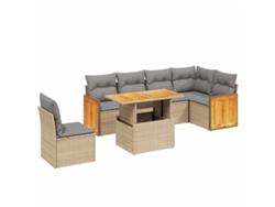 Maison Exclusive - Set Sofás De Jardín 7 Piezas Y Cojines Ratán Sintético Beige