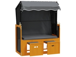 Maison Exclusive - Silla Strandkorb Dosel Ratán Sintético Madera Negro Antracita