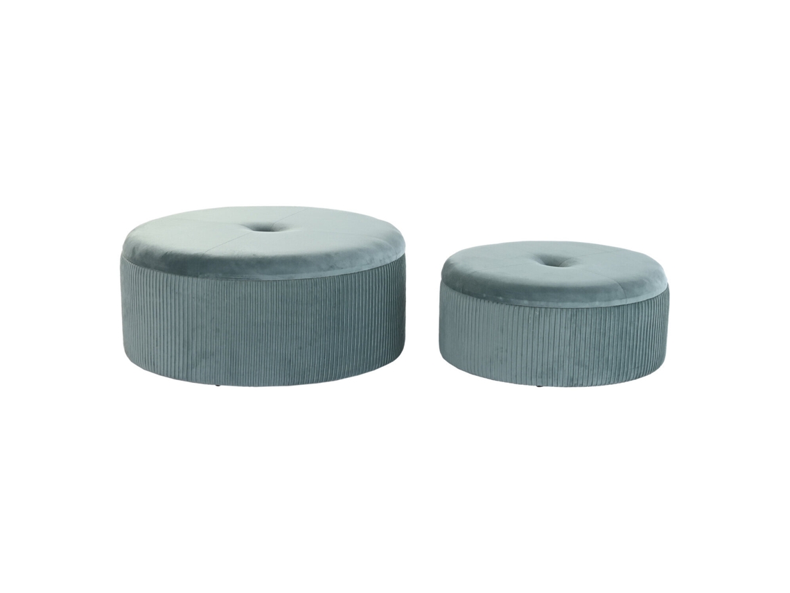 Set 2 Reposapies Poliester Mdf Terciopelo 70x70x28cm