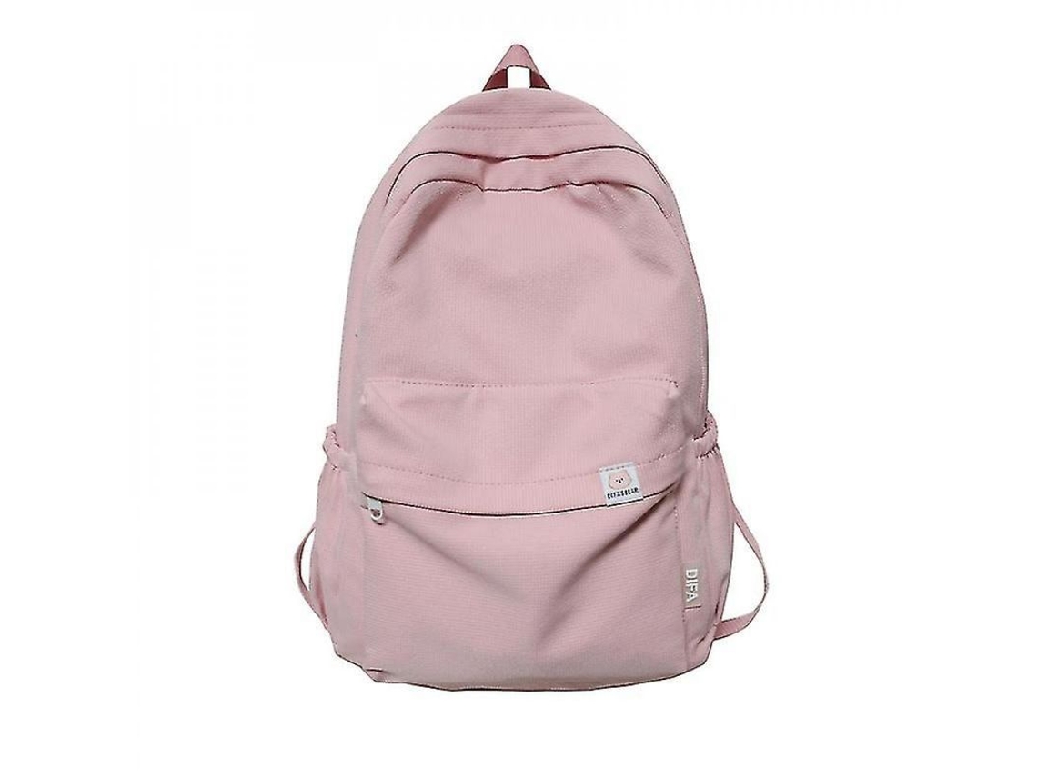 Mochila Mujer Impermeable Nylon Viaje Escolar Adolescentes Color Sólido 20-35l Iku Rosa