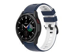 Bracelete Para Samsung Galaxy Watch 5 Pro (45mm) / Watch 5 (40mm/44mm) - Silicone Duas Cores - Azul Meia-noite Branco