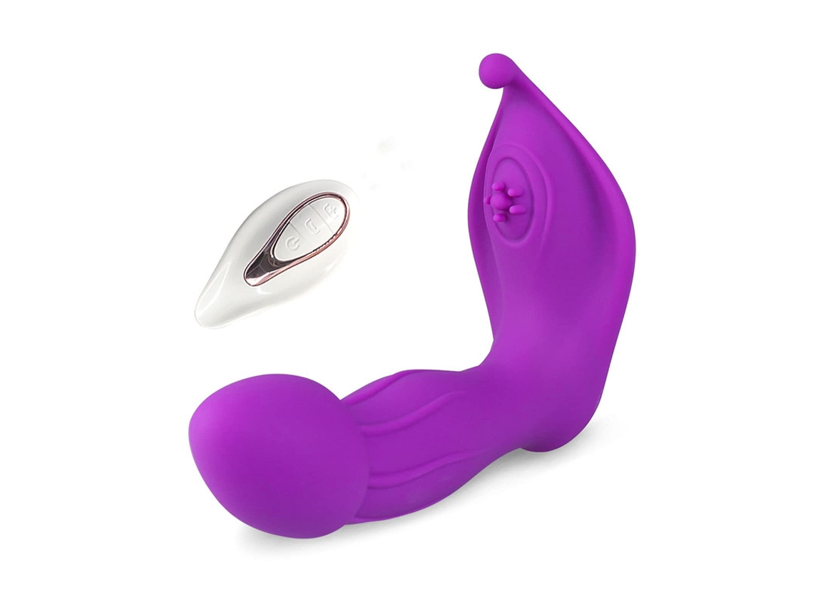 Vibrador portátil de doble estimulación con 12 modos de vibración para mujeres (púrpura) YIZHOOD