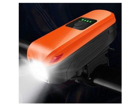 Luces de bicicleta súper brillantes a prueba de agua Luces de altavoz de bicicleta recargables USB 3 tipos de luces 4 tipos de - ENZONS naranja