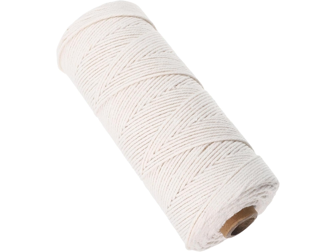 Cordão De Algodão Torcido De 1,5 Mm, 200 M, Cor Natural, Para Macramê, Ideal Para Projetos Diy.