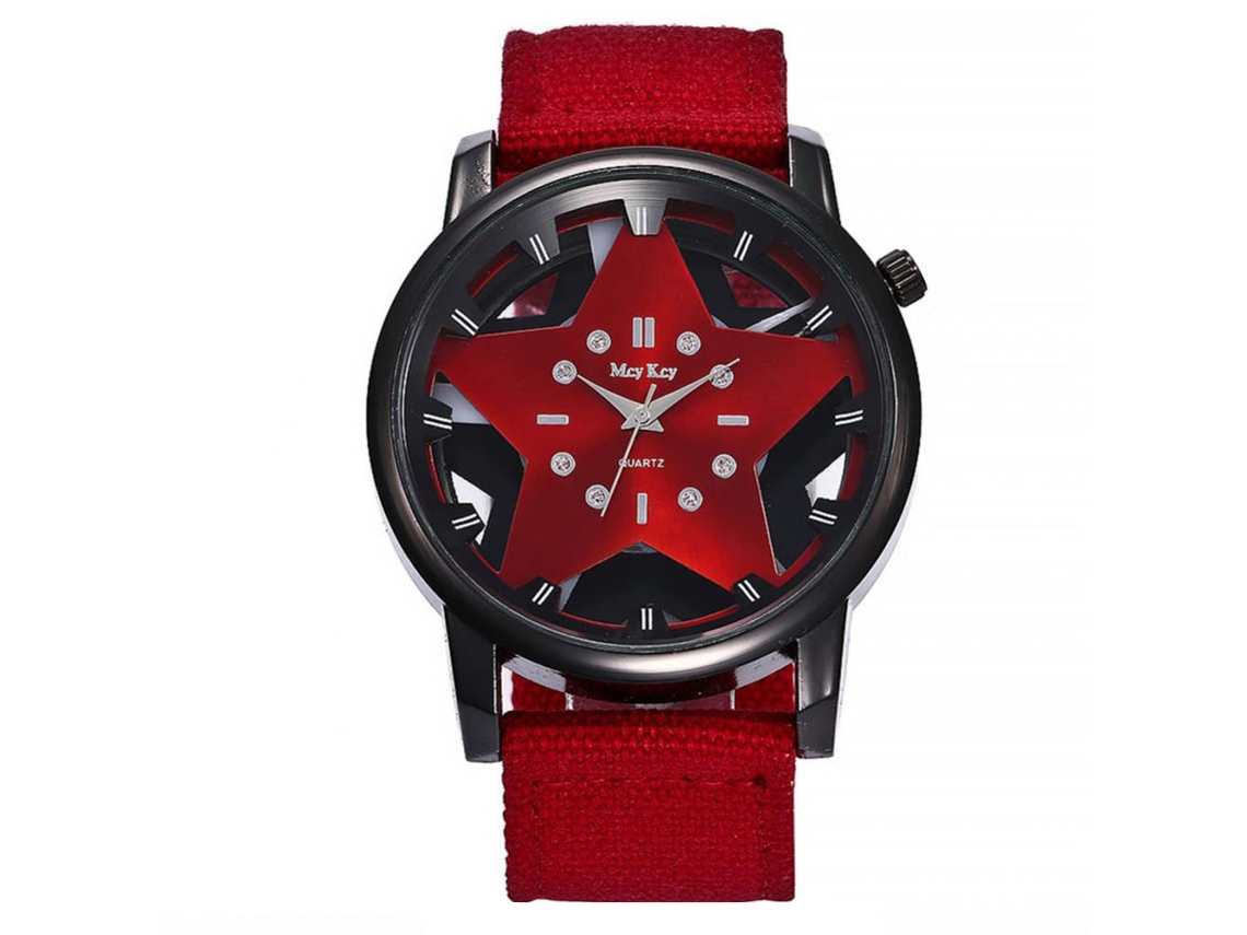 Reloj Hombre De Aleación Con Correa De Nylon Analógico De Cuarzo Fashion (rojo)