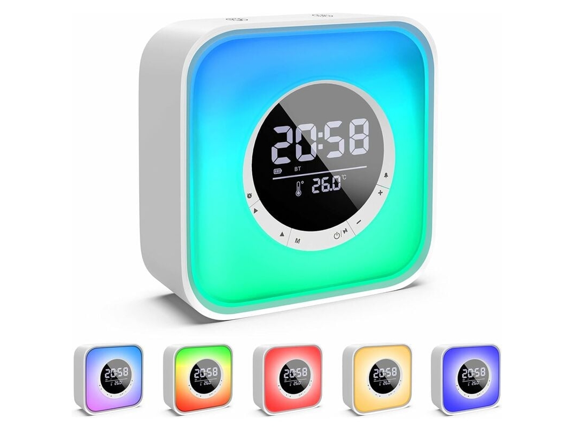 VVJIJILLY Alto Falante Multifuncional, Relógio Noturno Portátil Com Bluetooth E 10 Mudanças De Cor, Luzes Noturnas Atmosféricas, Longa Duração E Iluminação, Exp