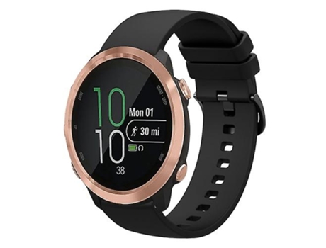 Correa De Reloj Inteligente Para Garmin Forerunner 645, Banda De Reloj De Silicona Suave De Color Sólido Negro De 20Mm VENISYMLIS