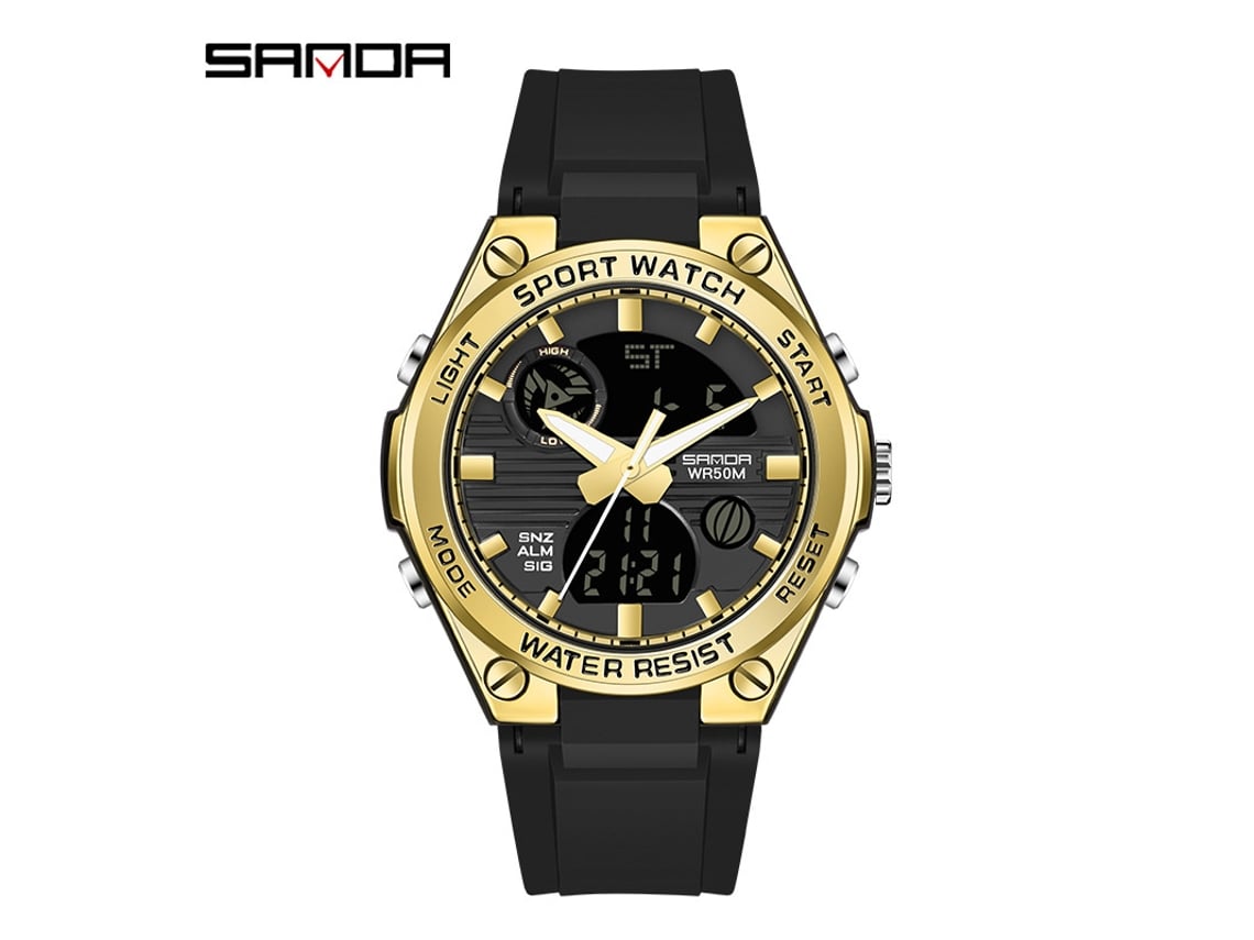 Reloj Electrónico (negro Y Dorado Para Mujer), Reloj Deportivo Impermeable Para Exteriores, Reloj Electrónico Multifuncional Luminoso.