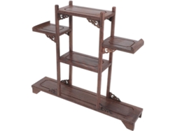 Estantería Antigua Hecha De Viga De Roble, Soporte Artesanal De Madera Dura Y Resistente.