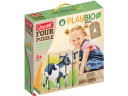 Juego Educativo QUERCETTI PLAYBIO Puzzle 4 Animales Granja 6 pzs (Edad Mínima: 2 Años - 30 x 29 x 7 cm)