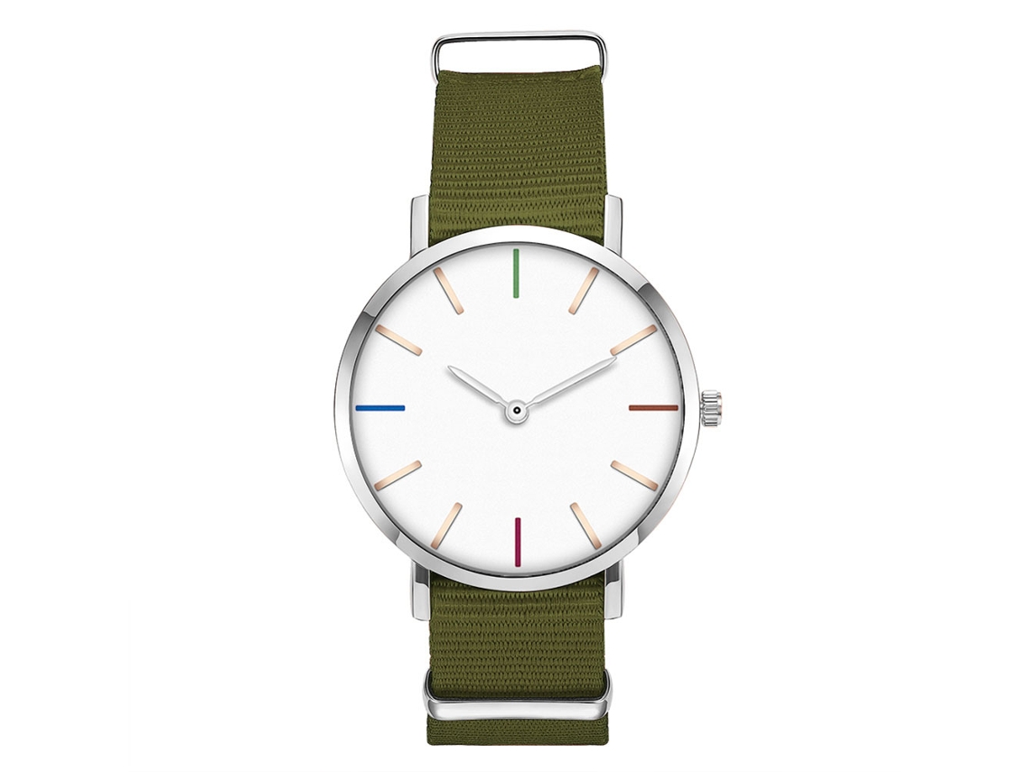 Reloj De Moda Para Hombre Zhoulianfa Con Correa De Nailon Y Movimiento De Cuarzo Verde Militar.