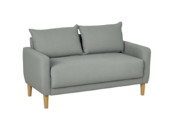 Sofá De Tela 2 Plazas Con Reposabrazos, Compartimento Almacenamiento 2 Cojines Extraíbles, Patas Madera Para Sala Estar, Salón Dormitorio, Gris.