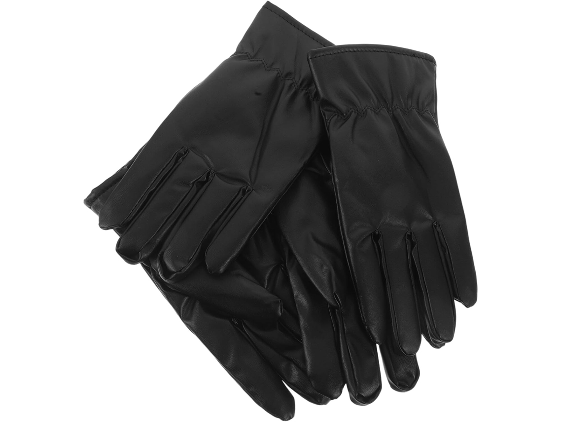 Juego de 2 pares de guantes térmicos unisex de piel sintética con forro de lana, ideales para ciclismo - Slowmoose