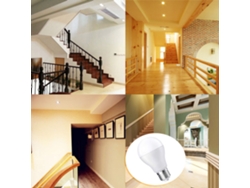 2026-2pcs Bombilla Led E27 Con Sensor De Movimiento 7w Luz Inteligente Ahorro Energía Para Escaleras Jardín Balcón Garage Pasillo Bodega Clase A+ Blanca