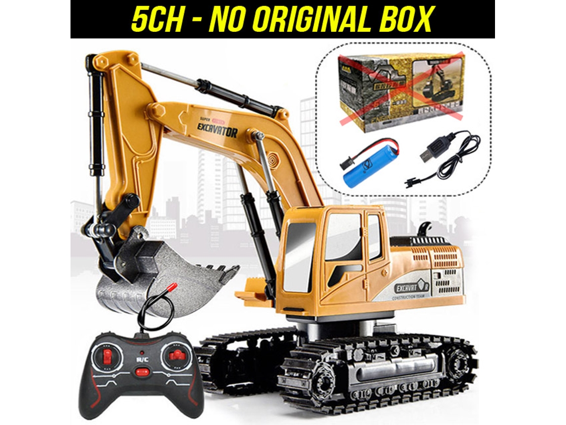 Excavadora Rc 124 6 Canales, Coche De Ingeniería Con Aleación Y Plástico, Juguete Infantil De Construcción 6ch/5ch Aeuzwr