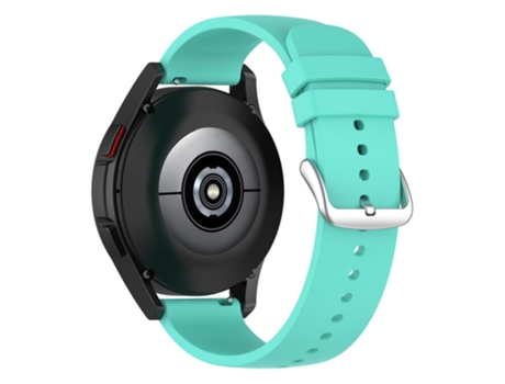 Correa de Silicona 20mm ajustable para Samsung Galaxy Watch 5 Pro 45mm/Huami Amazfit Bip 3/3 Pro - hebilla plateada/lago azul