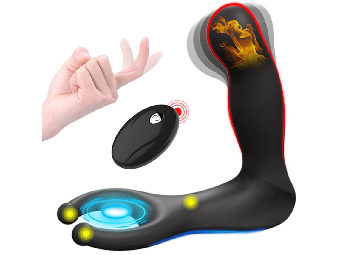 Juguete sexual con vibrador de control remoto inalámbrico para hombres (negro) YIZHOOD