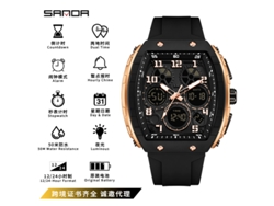 Reloj digital MDUG elegante con alarma luminosa, resistente al agua.