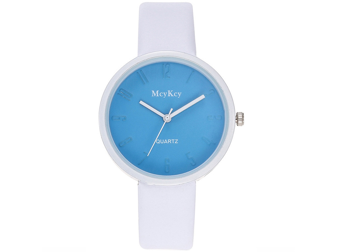 Relógio De Pulso Feminino Casual De Negócio Com Display Analógico E Pulseira De Couro Pu Branco