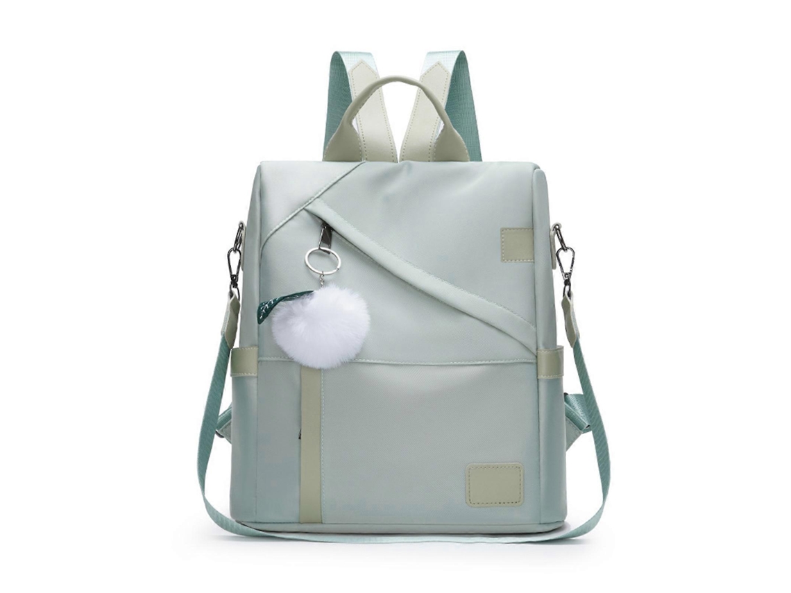 Mochila ligera e impermeable para mujer, bolsa de viaje antirrobo, bandolera ajustable y convertible, verde.