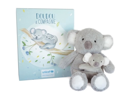 DOUDOU ET COMPAGNIE -Unicef ​​​​Baby And Me Koala 25 cm caja de regalo gris Dc3791