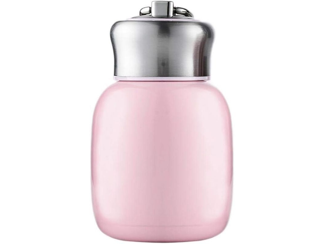 2026da-vaso De Acero Inoxidable Para Vino Linjou Con Tapa Y Pajita Doble Pared Color Rosa