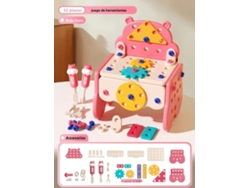 Kit de herramientas para niños - Simulación de taladrado y extracción de tornillos - Educativo - Mdug (Rojo claro, 52 piezas)