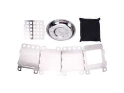 Horno De Leña Portátil Plegable De Acero Inoxidable Con Bandeja Para Alcohol, Ideal Para Acampar Y Hacer Barbacoas.