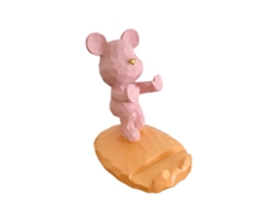 Suporte Para Celular Urso Fofo Estável Para Mesa Celular Tablet Abs+resina Rosa