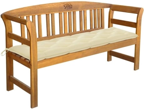 Banco de jardín VIDAXL Crema Madera de acacia (157x45x82.5 cm)