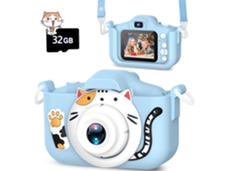 Cámara para niños Digitallab con pantalla IPS de 2.0 pulgadas, 1080p HD, cámara dual, 32 g, color azul