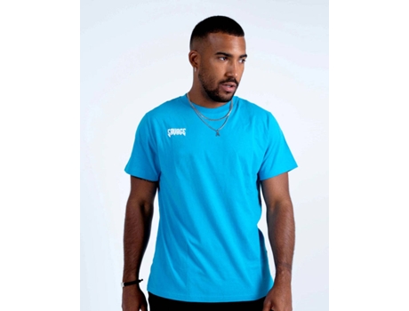 T-shirt Básica SAVAGE Iconic Algodón Hombre (L - Azul)