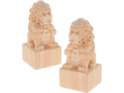 Kichouse 2 Piezas De Remates Decorativos De Madera Para Postes Con Forma De Cabeza De León Y Estilo Europeo, Fácil