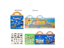 Libro de pegatinas reutilizables para niños con juego de rompecabezas gratuito, apto para niños MDUG