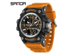 Reloj Despertador Electrónico Multifuncional (negro Y Naranja) Con Acabado Luminoso, Resistente Al Agua Y A Los Golpes.