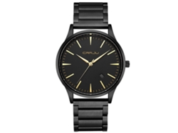 Reloj Hombre Impermeable Dial Redondo Analógico De Cuarzo Moda (oro Negro)