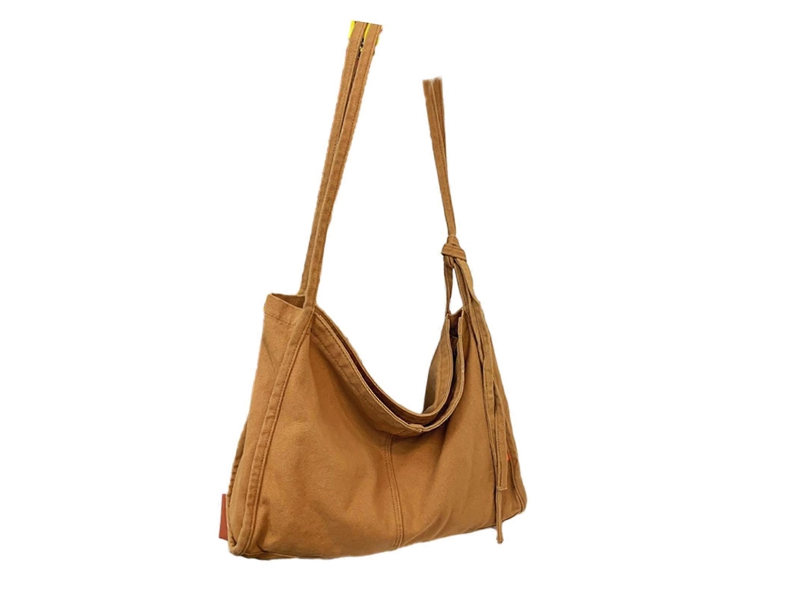 Bolso bandolera de estilo casual para mujer, estilo mensajero sencillo, bolso de hombro, gran capacidad, informal, marrón.